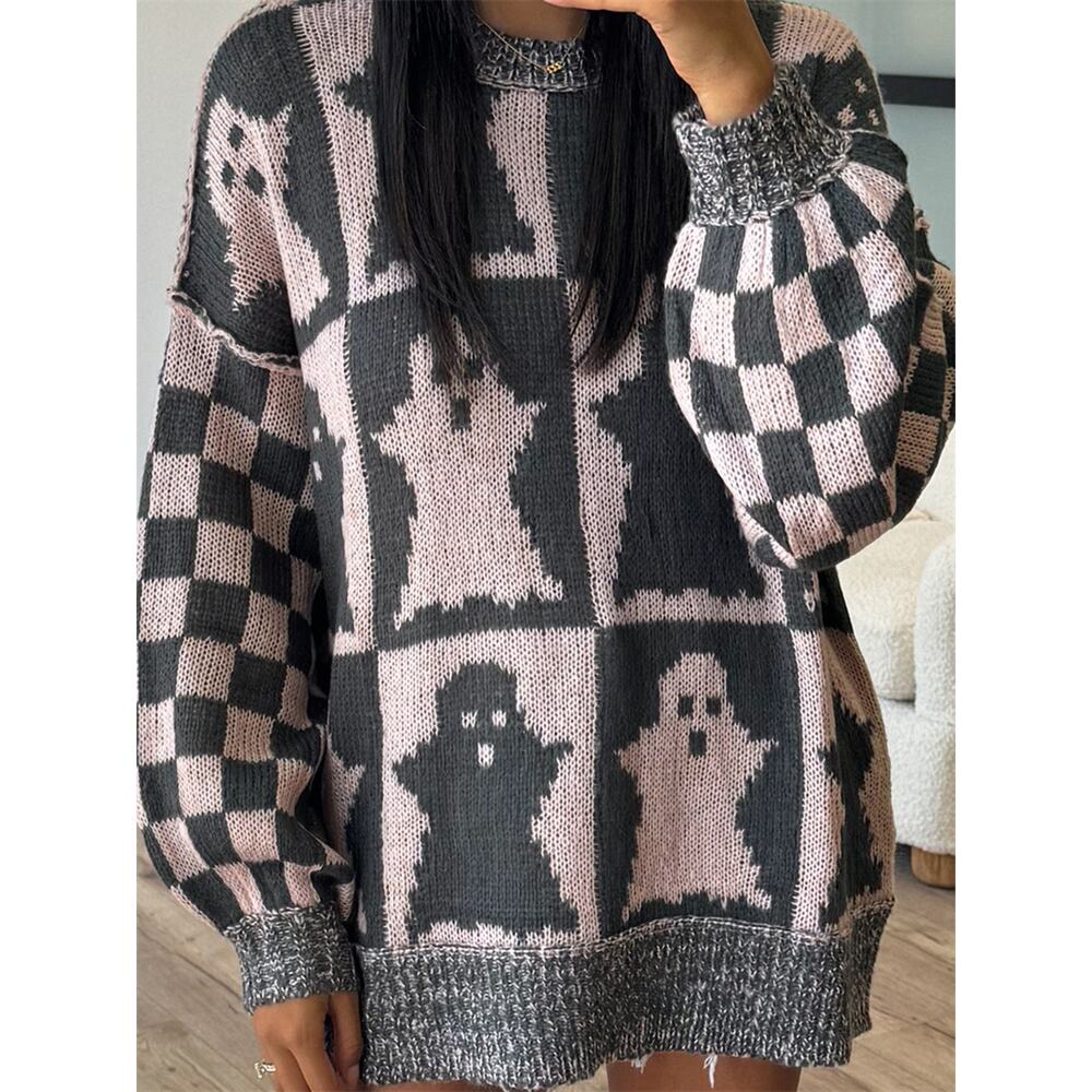 Ghost Dropped Shoulder Long Sleeve Sweater